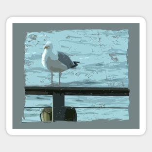 Lispe Sea Gull on Railing Magnet